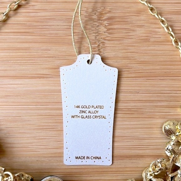 Brand New Eye Candy 14k Gold Plated w/ Glass Crystal Green Statement Necklace - Picture 10 of 13